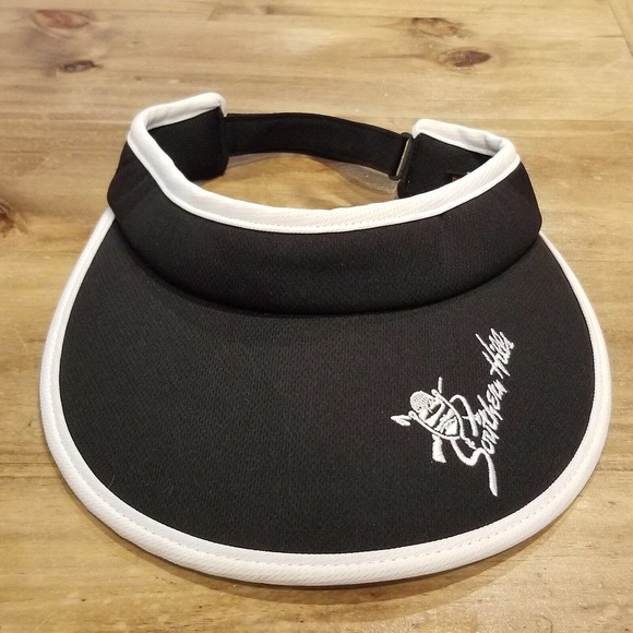 Pukka Other - Southern Hills Golf Visor Hat Cap Strap Back Black White Wide Brim Pukka